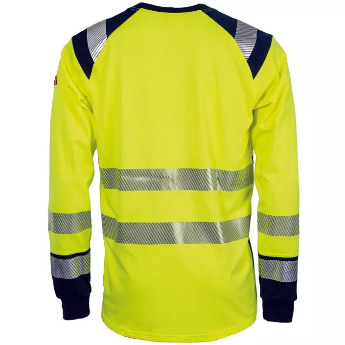 Tranemo FR långärmad T-shirt, Varsel yellow/marinblå, large image number 1