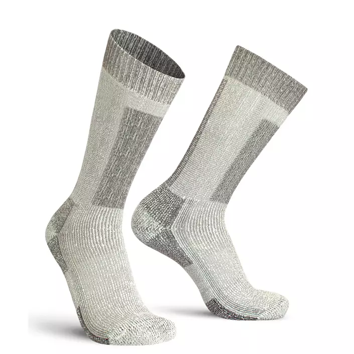 Worik Merino Heavy sokker med merino ull, Lys grå flekkete, large image number 0