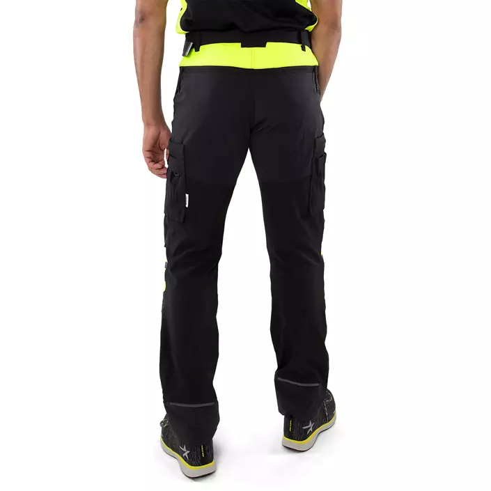 Fristads arbejdsbukser 2653 LWS full stretch, Sort/Hi-Vis Gul, large image number 2