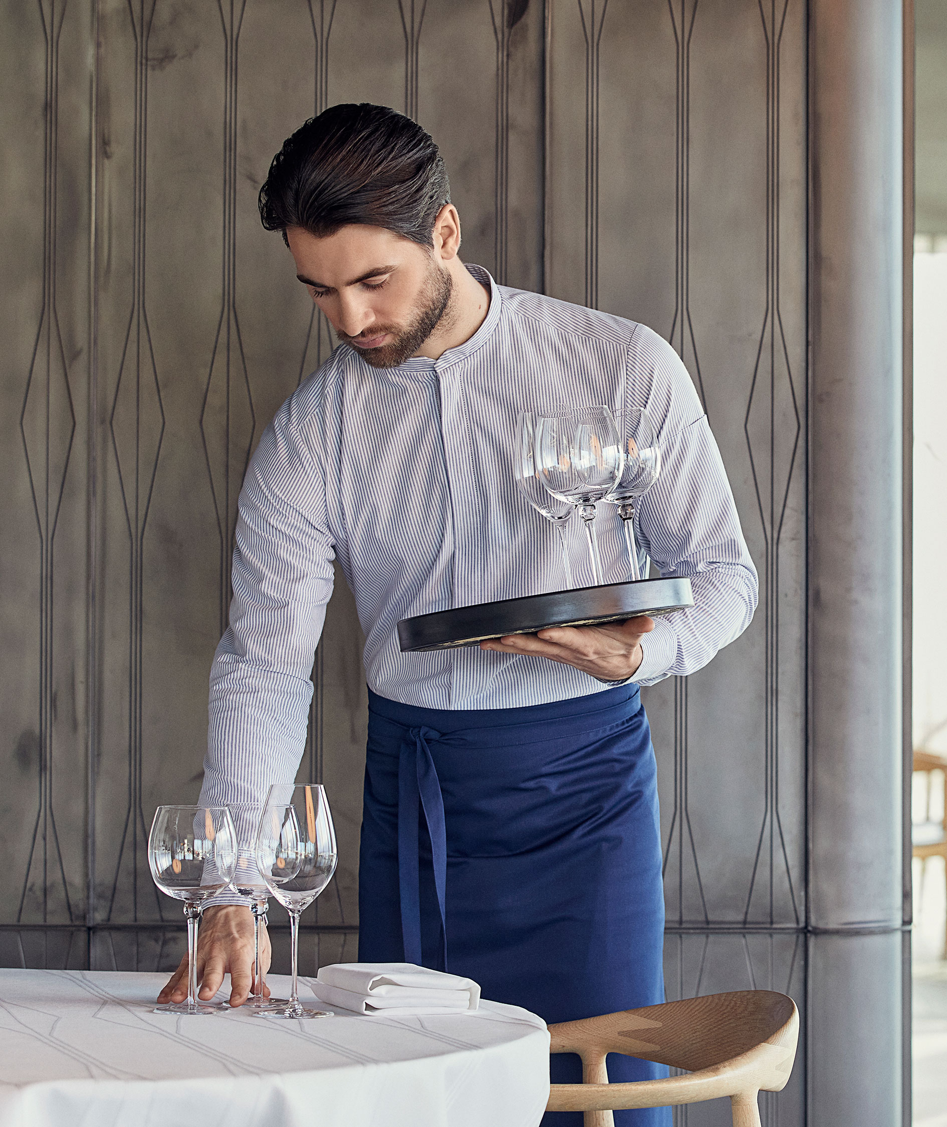 Kentaur modern fit shirt, Oxford stripe blue