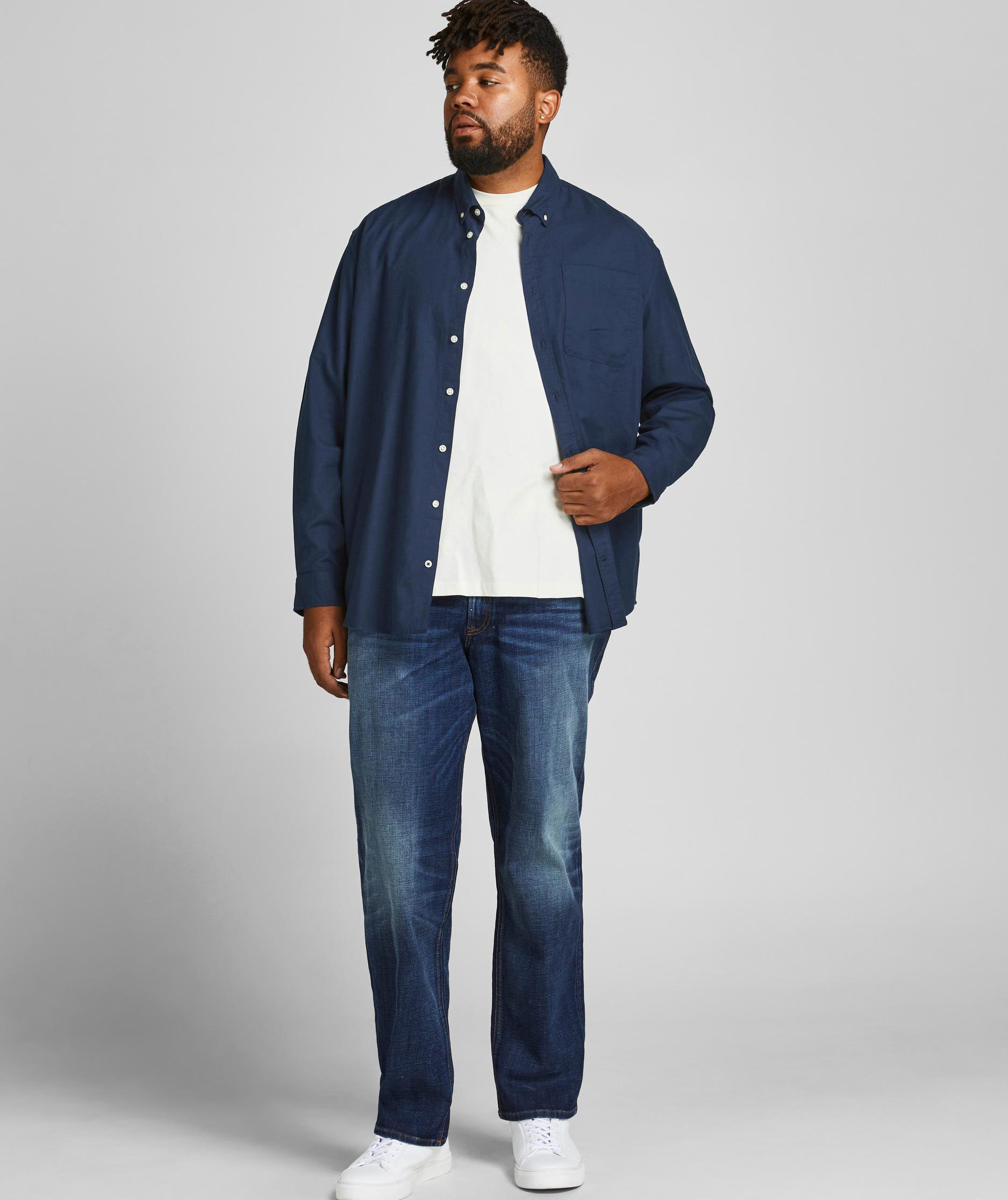 Jack & Jones JJEOXFORD Plus Size Regular Fit Hemd, Navy Blazer, large image number 5