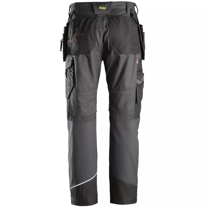 Snickers RuffWork Canvas+ craftsman trousers 6214, Steel Grey/Black, large image number 1