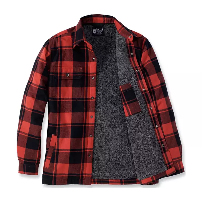 Carhartt foret flannel skjortejakke, Red Ochre, large image number 1