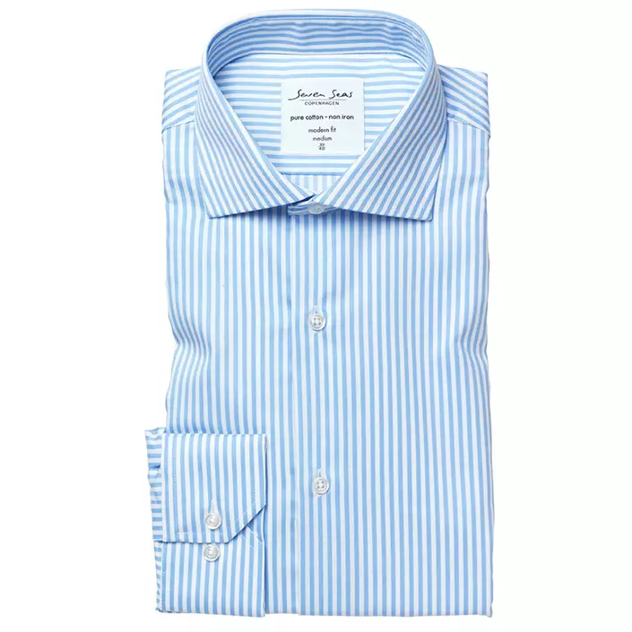 Seven Seas Kadet Modern fit shirt, Light Blue, large image number 4