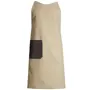 Kentaur Raw snap-on bib apron with pockets, Khaki
