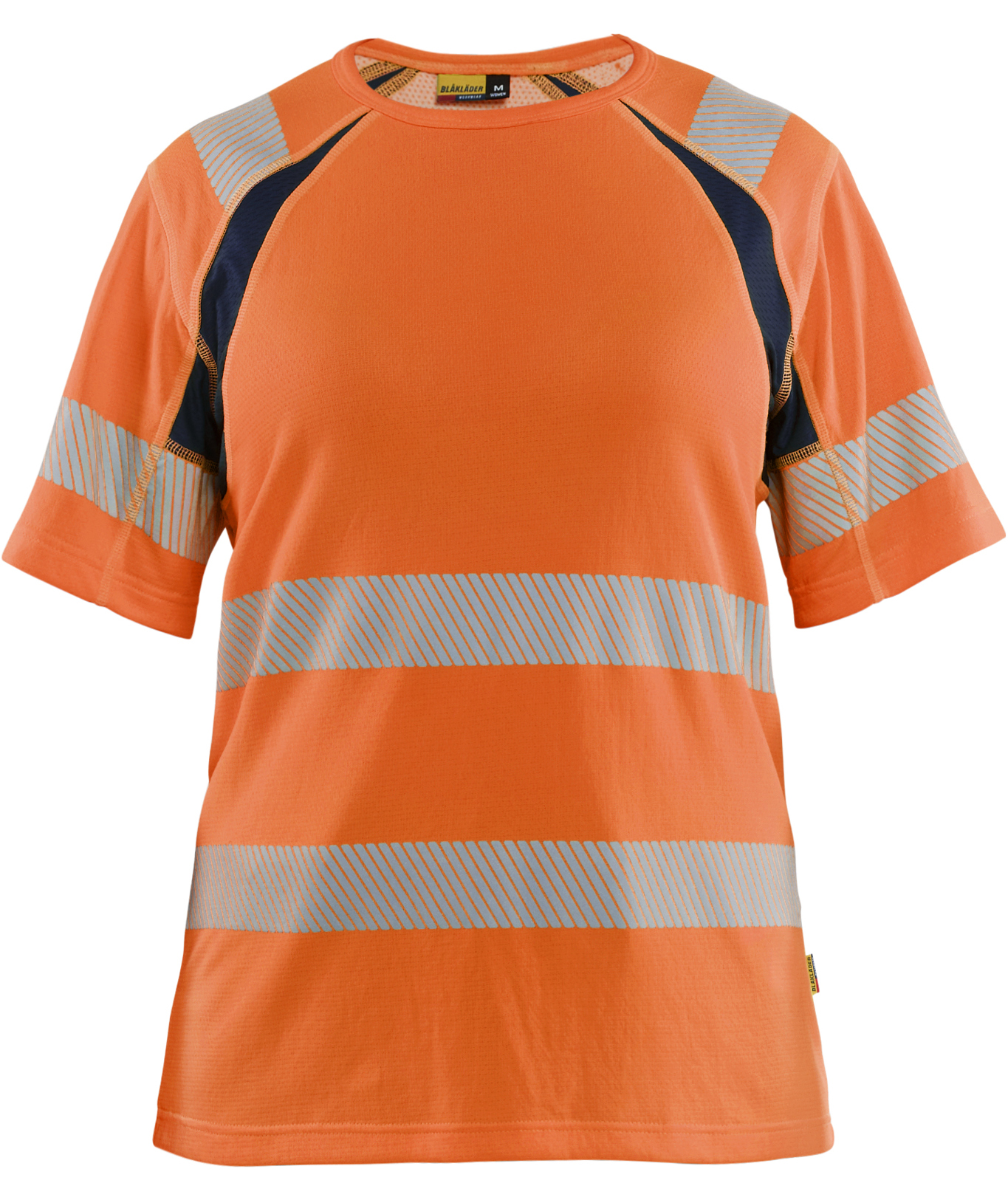 Bl&aring;kl&auml;der T-shirt dam, Varsel Orange/Marinbl&aring;