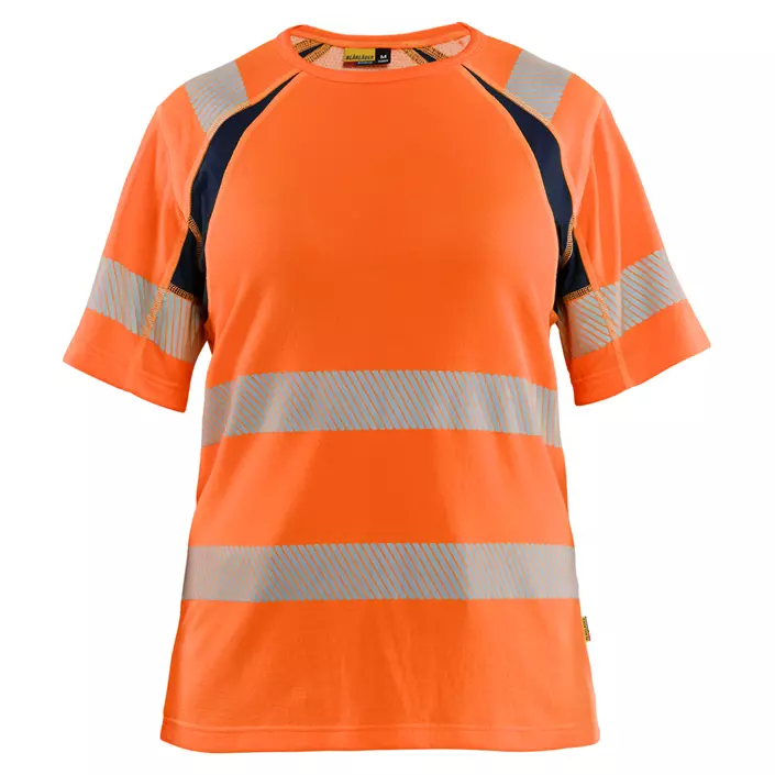Blåkläder dame T-shirt, Hi-Vis Orange/Marine, large image number 0