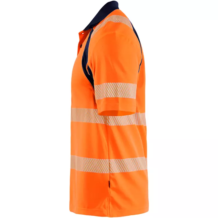 Blåkläder polo T-skjorte, Hi-Vis Orange/Marine, large image number 4