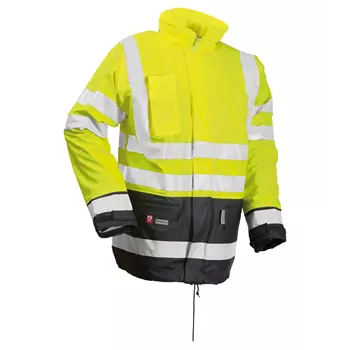 Lyngsoe PU winter rain jacket, Hi-Vis yellow/marine