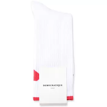 Democratique Athletique Classique socks, White/Red