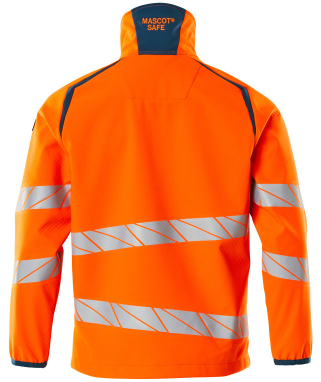 Mascot Accelerate Safe softshell jacket, Hi-Vis Orange/Dark Petroleum, large image number 1