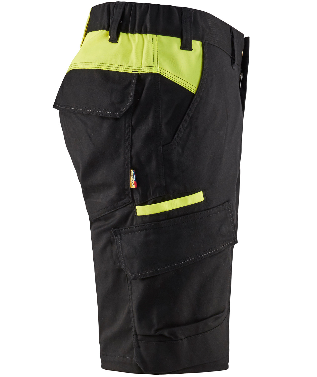 Bl&aring;kl&auml;der arbetsshorts, Svart/Varselgul, large image number 3