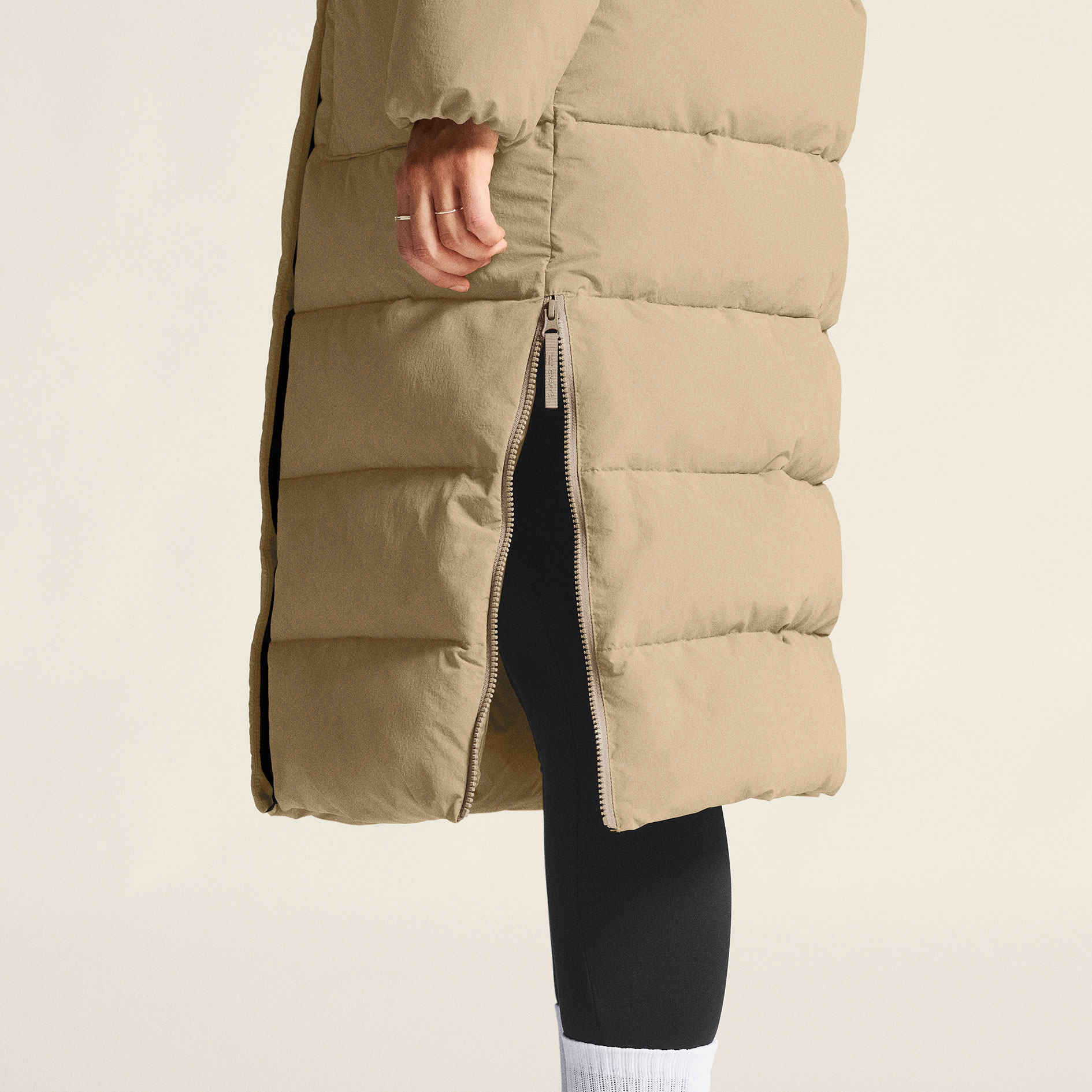 Craft Urban l&aring;ng vadderad vinterjacka dam, Taupe, large image number 9