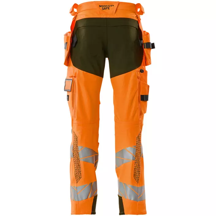 Mascot Accelerate Safe hantverksbyxa Full stretch, Varsel Orange/Mossgrön, large image number 1