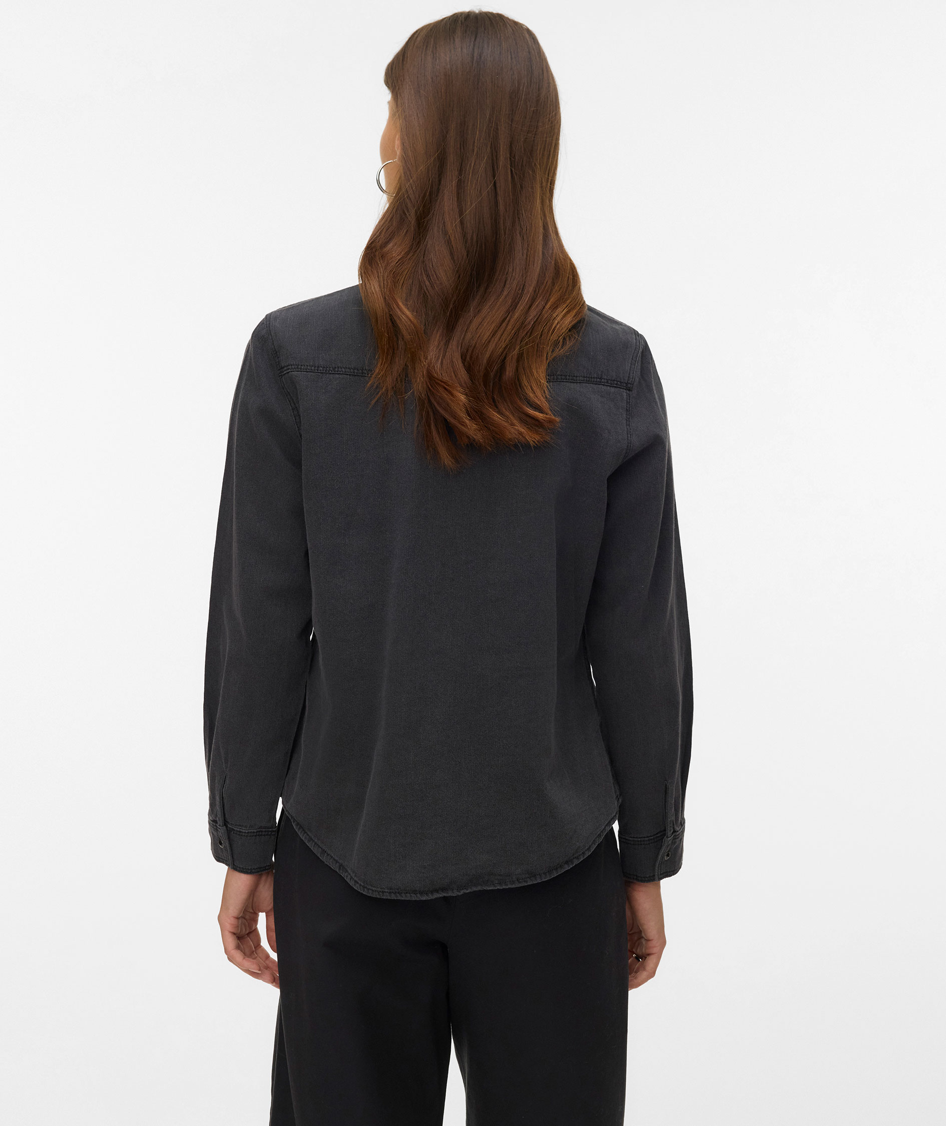 Vero Moda VMMARIA women's denim shirt, Black Denim, large image number 3