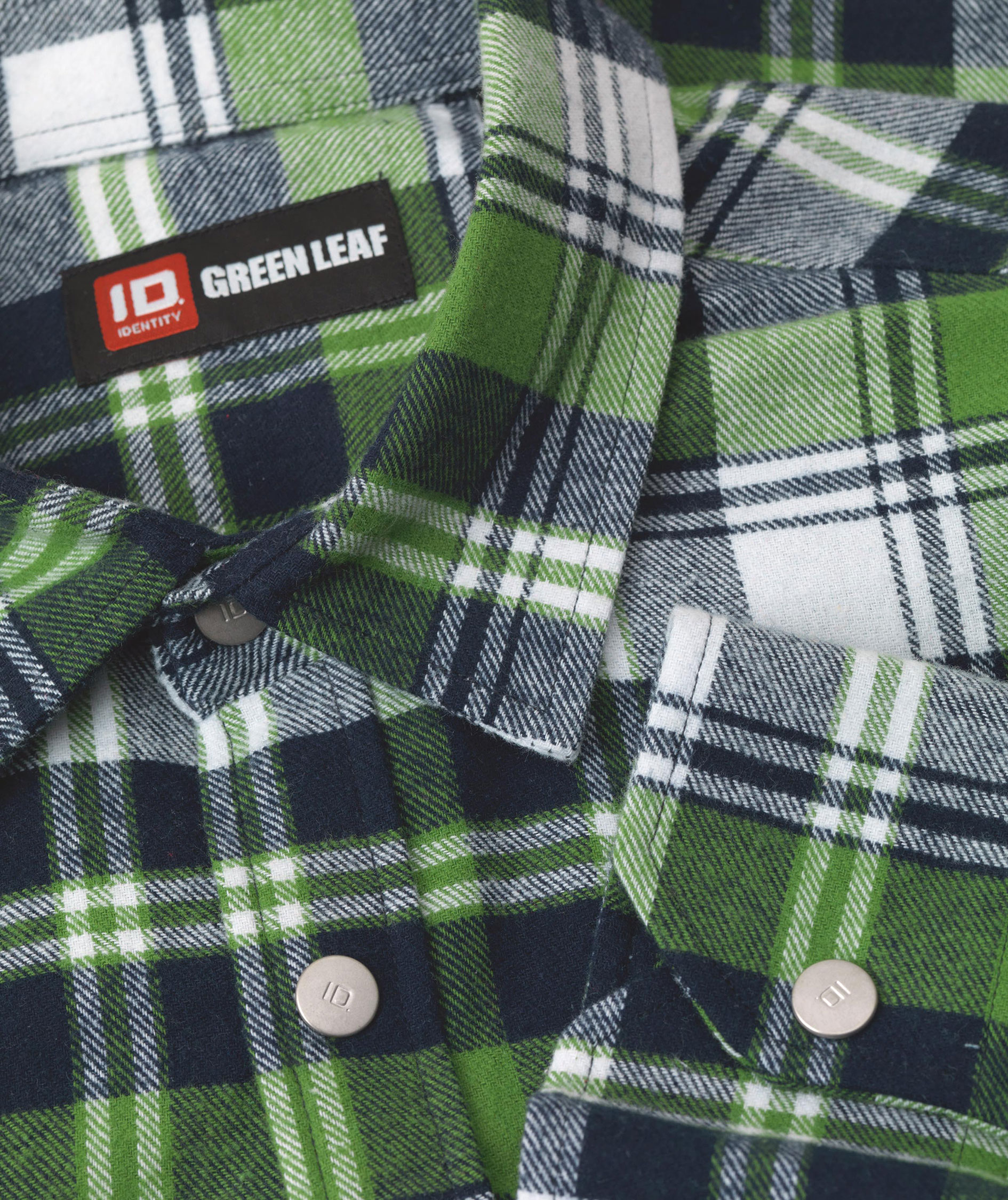 ID Green Leaf flannelskjorte, Gr&oslash;n, large image number 4
