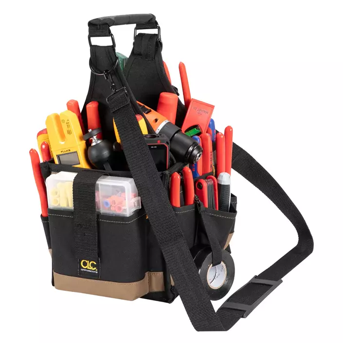 CLC Work Gear 1526 small electrician tool bag, Black/Brown, Black/Brown, large image number 3