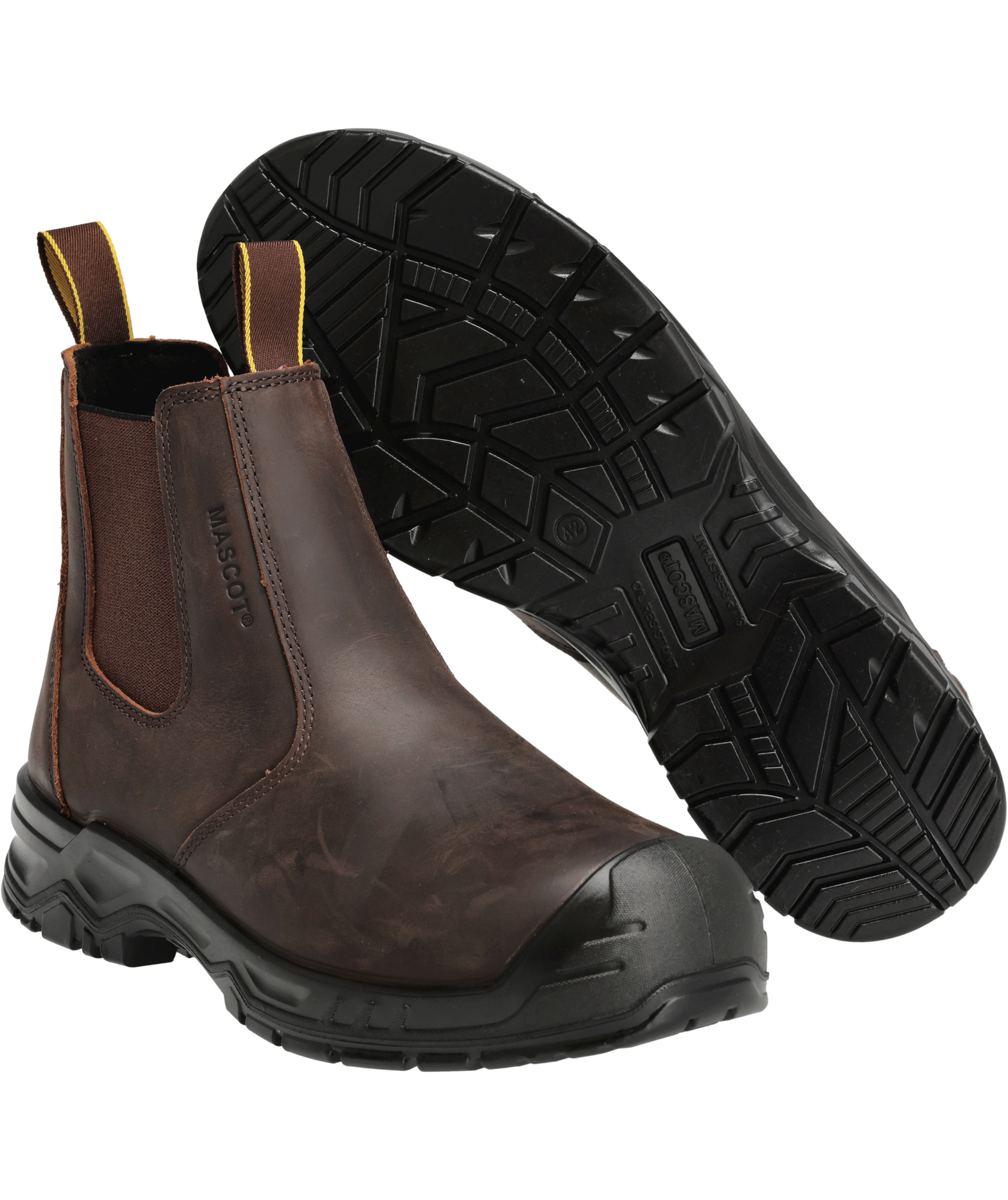 Dark brown safety boots best sale