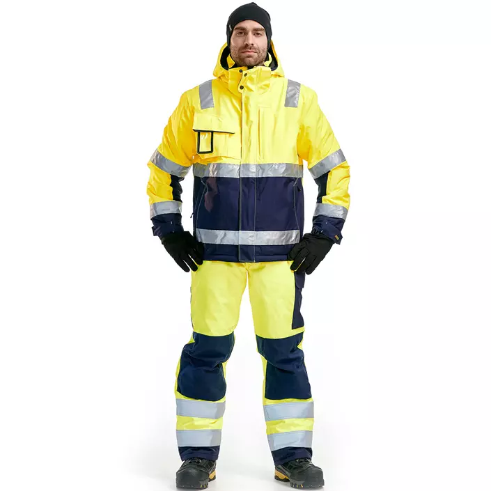 Blåkläder Vinter arbeidsjakke, polyester twill, Gul/Marine, large image number 1