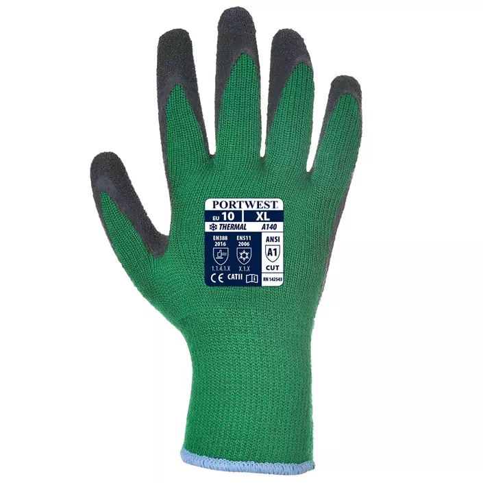 Portwest A140 winter work gloves, Green/Black, large image number 1