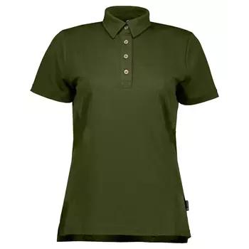 Pitch Stone Tech Wool dame polo T-skjorte, Oliven