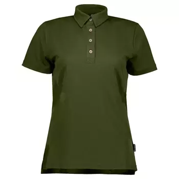 Pitch Stone Tech Wool dame polo T-skjorte, Oliven
