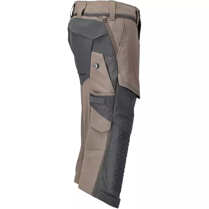 Mascot Customized 3/4-Arbeitshose full stretch, Dunkelsand/Steingrau, large image number 2