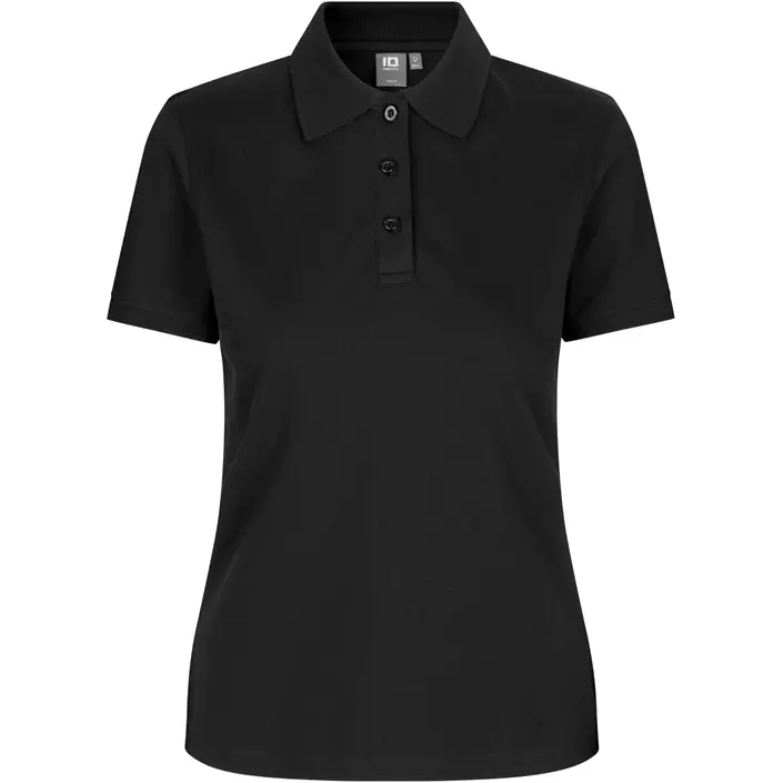 ID women's Pique Polo T-shirt with stretch, Black, large image number 0