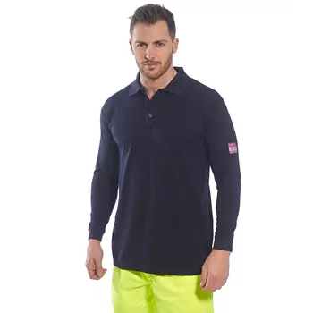 Portwest FR long-sleeved polo shirt, Marine Blue
