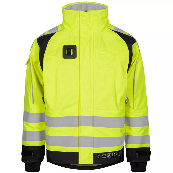 Lyngsøe rain jacket, Hi-vis Yellow/Black, large image number 0