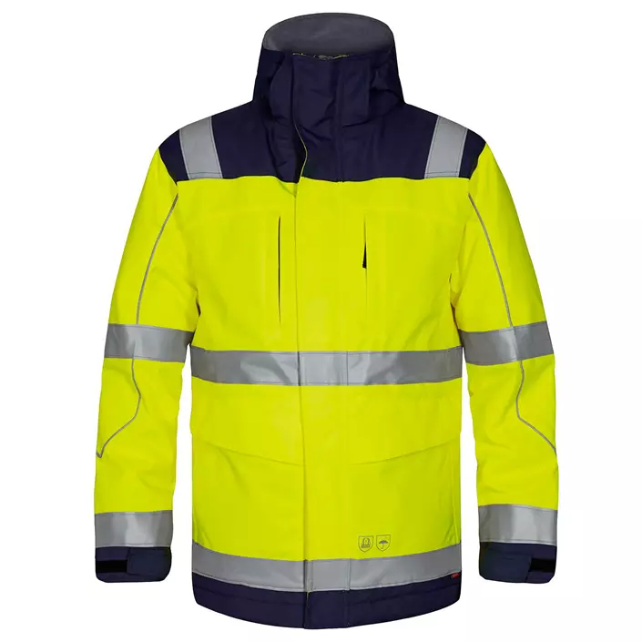 Engel parka shell jacket, Hi-vis Yellow/Marine, large image number 0