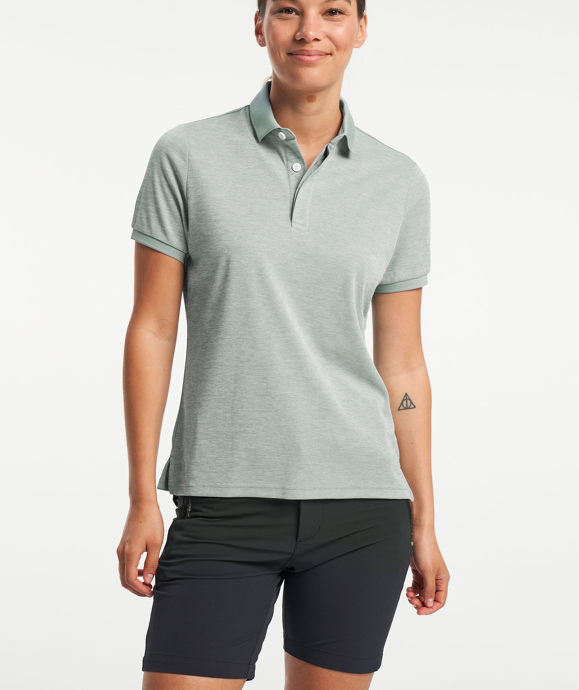 Tenson TXlite Melange womens polo shirt, Grey Green, large image number 7