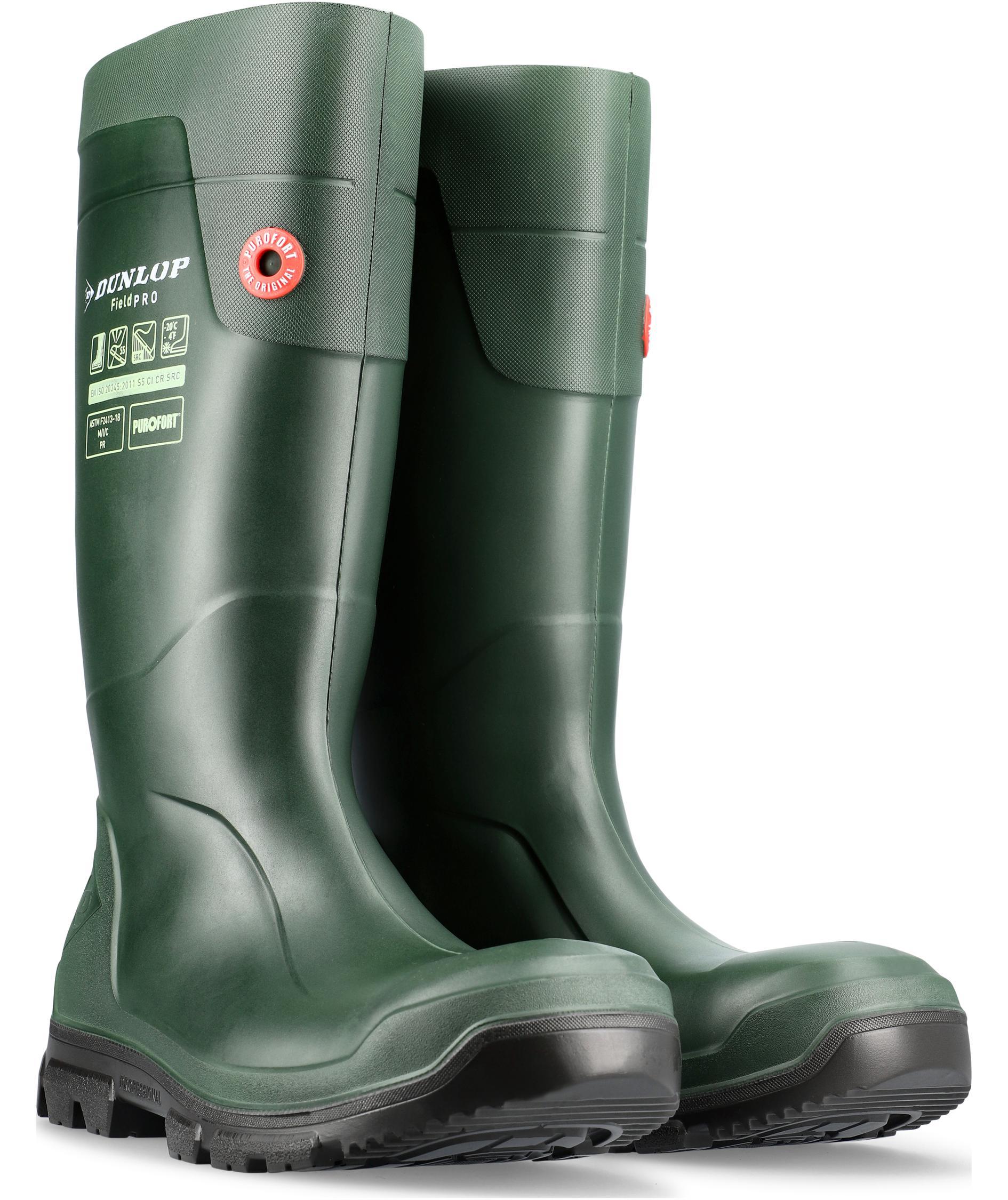 2.sortering Dunlop Purofort FieldPro Sicherheitsgummistiefel S5, Gr&uuml;n