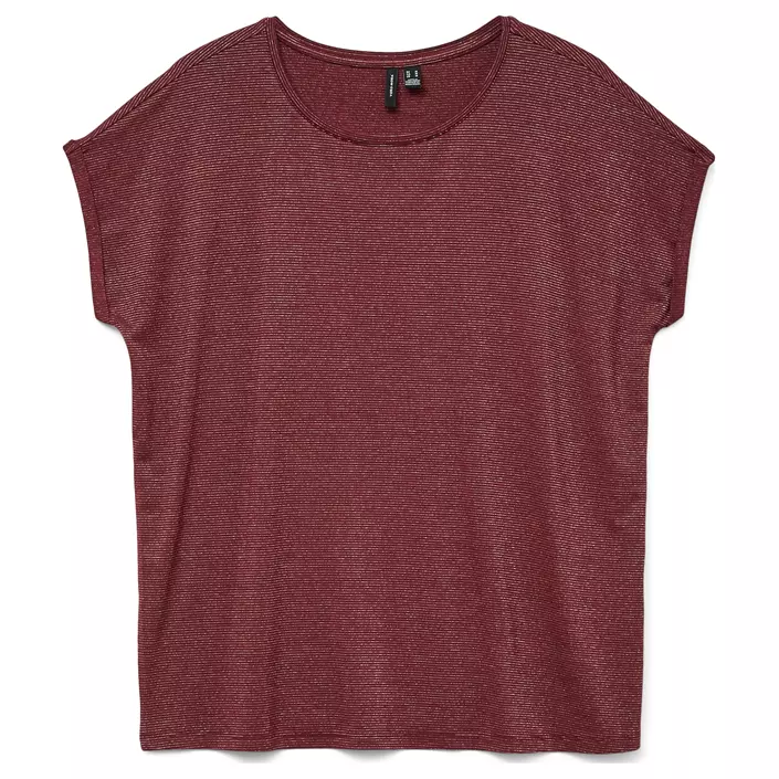 Vero Moda VMLAVA GLITTER dame T-shirt, Syrah/Gold Lurex, large image number 0