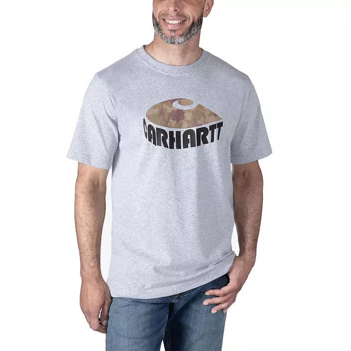 Carhartt Camo Graphic T-shirt, Heather Grey, large image number 1