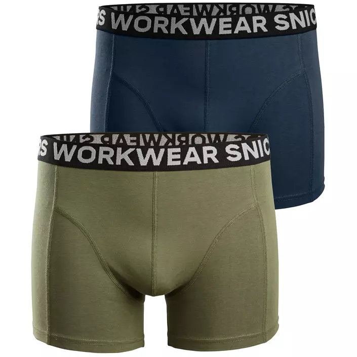 Snickers 2-pak Boxershorts, Navy/Khaki Green, large image number 0