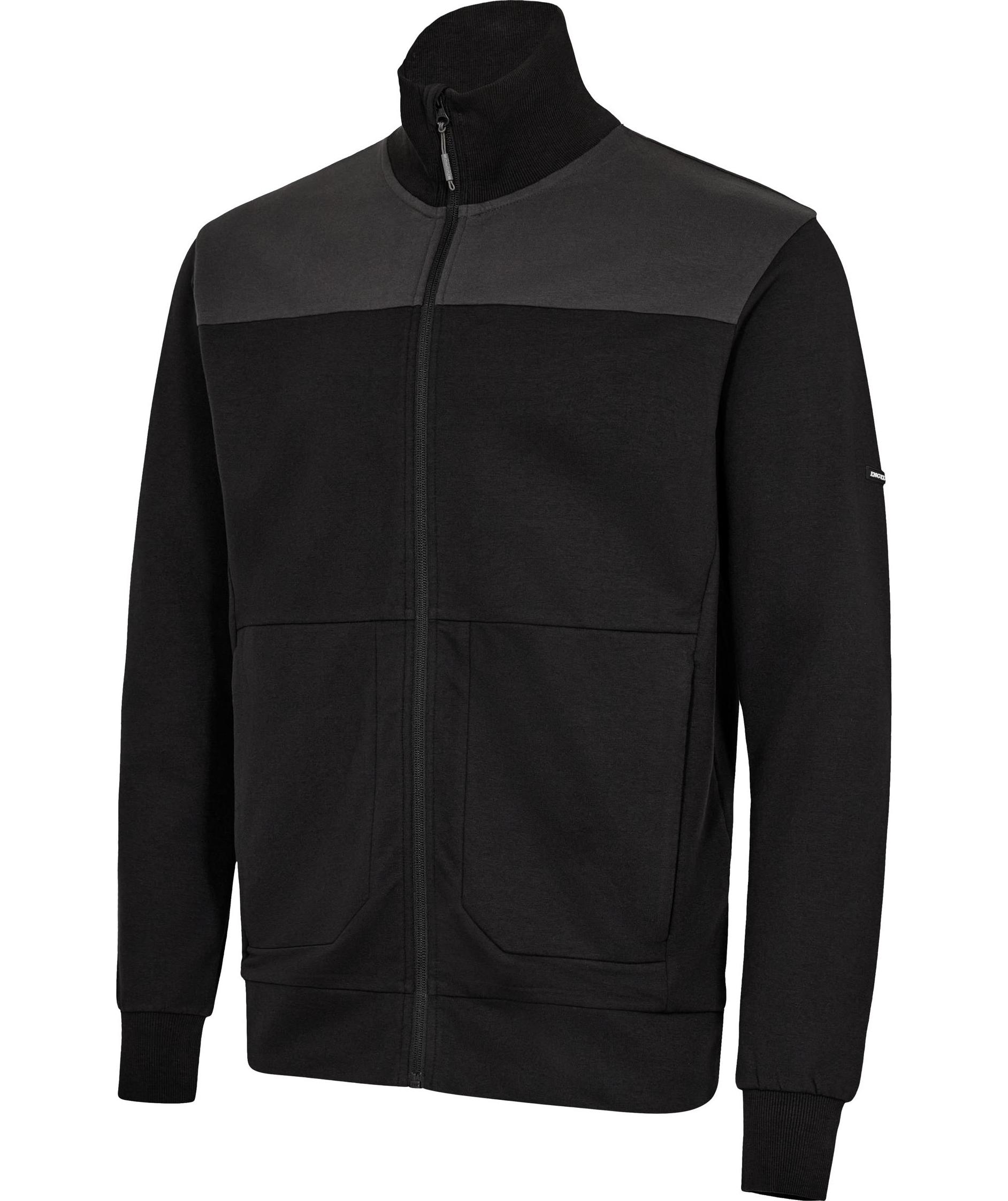 Engel Entire sweat cardigan, Black/Anthracite Grey, large image number 5