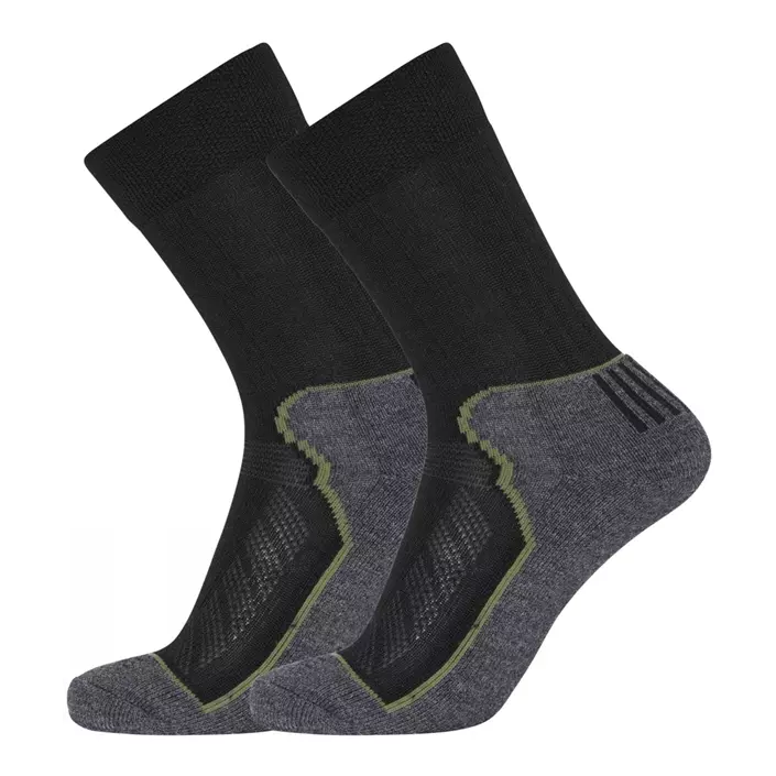 Dovre 2-pak terry sole wool socks, Black, large image number 0