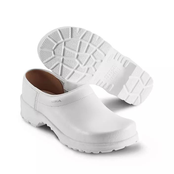 Sika comfort safety clogs with heel cover SB, White, large image number 1