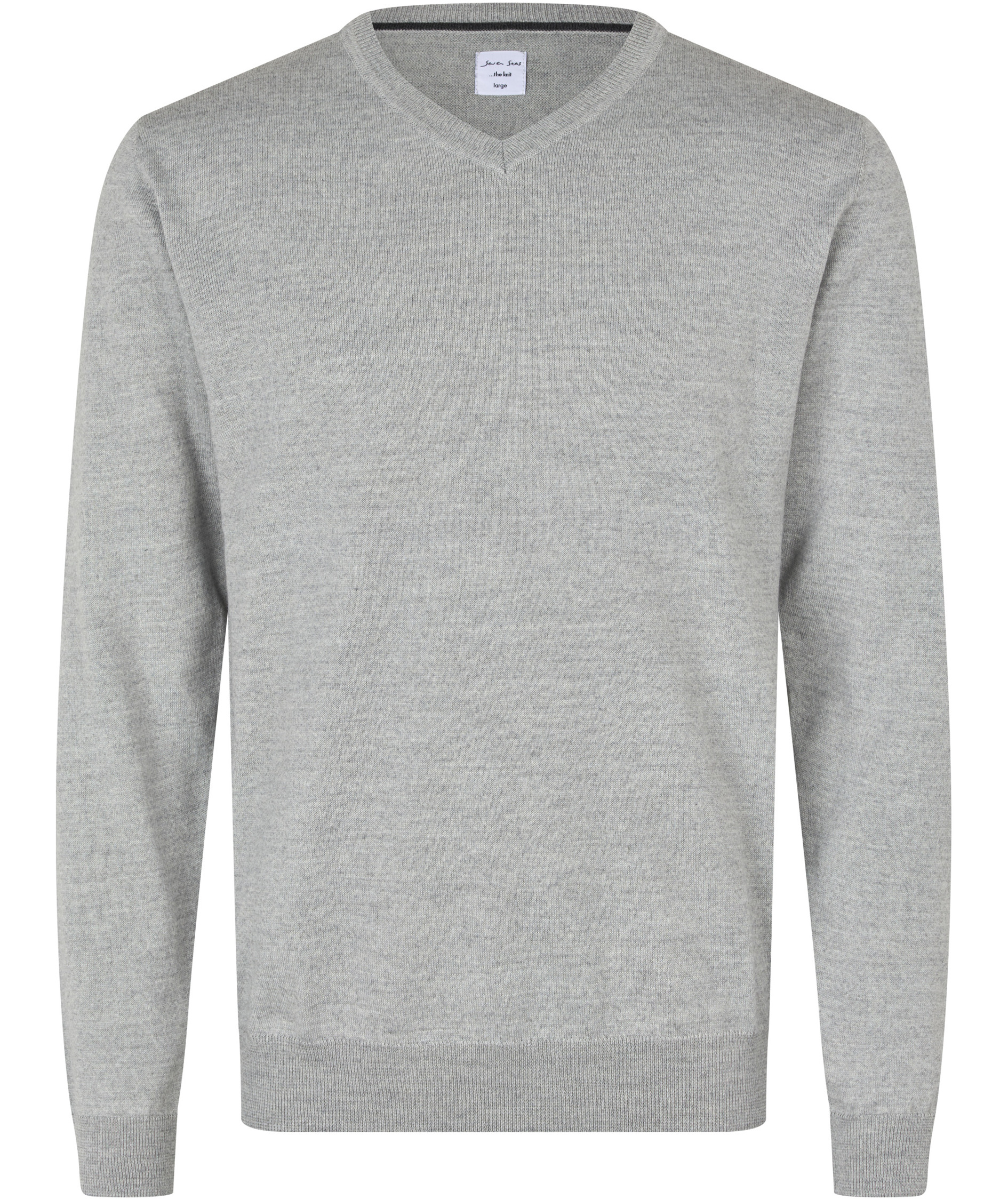Seven Seas knitted pullover with wool, Light Grey Melange, Light Grey Melange, swatch