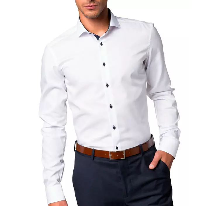 Eterna Fein Oxford Slim fit skjorte, White , large image number 1