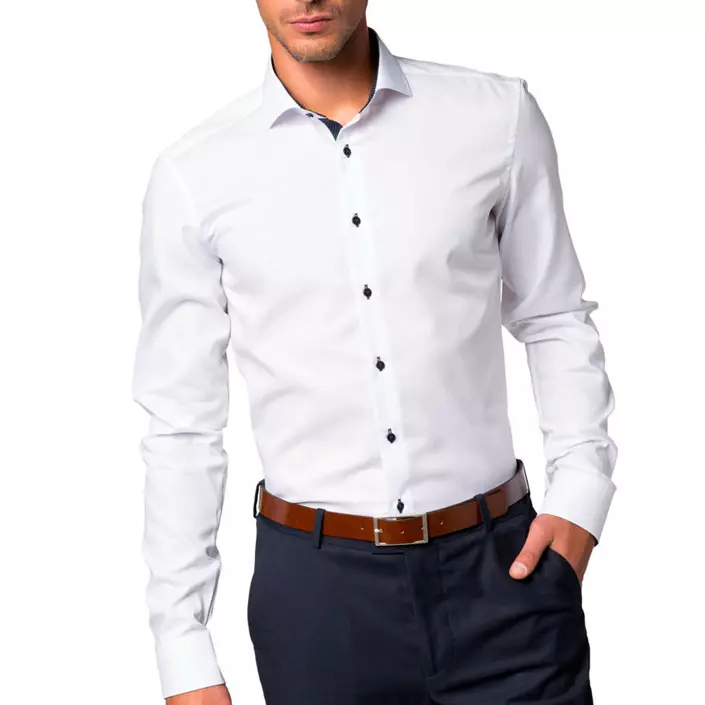 Eterna Fein Oxford Slim fit skjorte, White , large image number 1