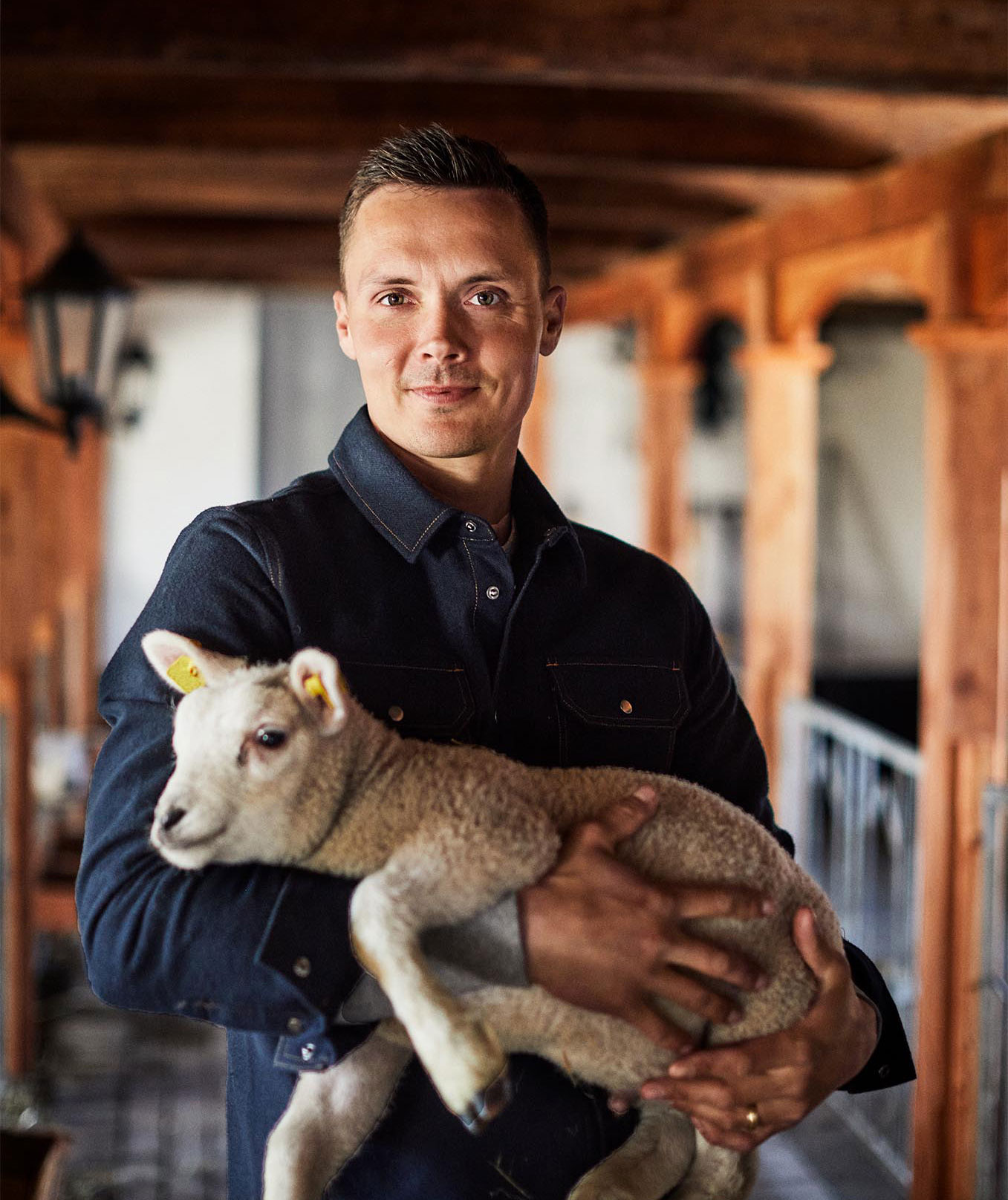 ID Modern fit flannel shirt, Navy