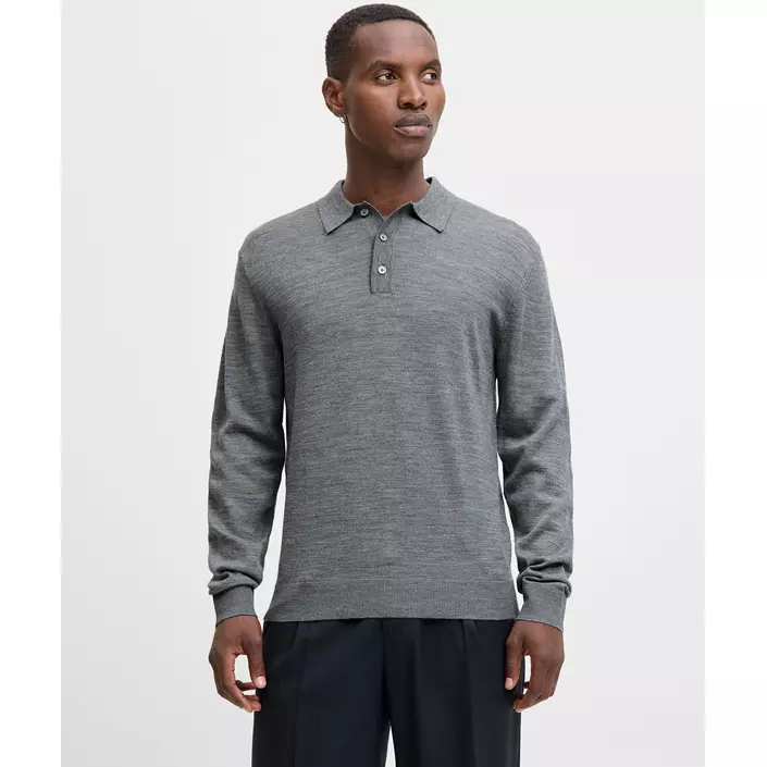 Jack & Jones Premium JPRBLAMERINO stickad tröja med merinoull, Medium Grey Melange, large image number 4