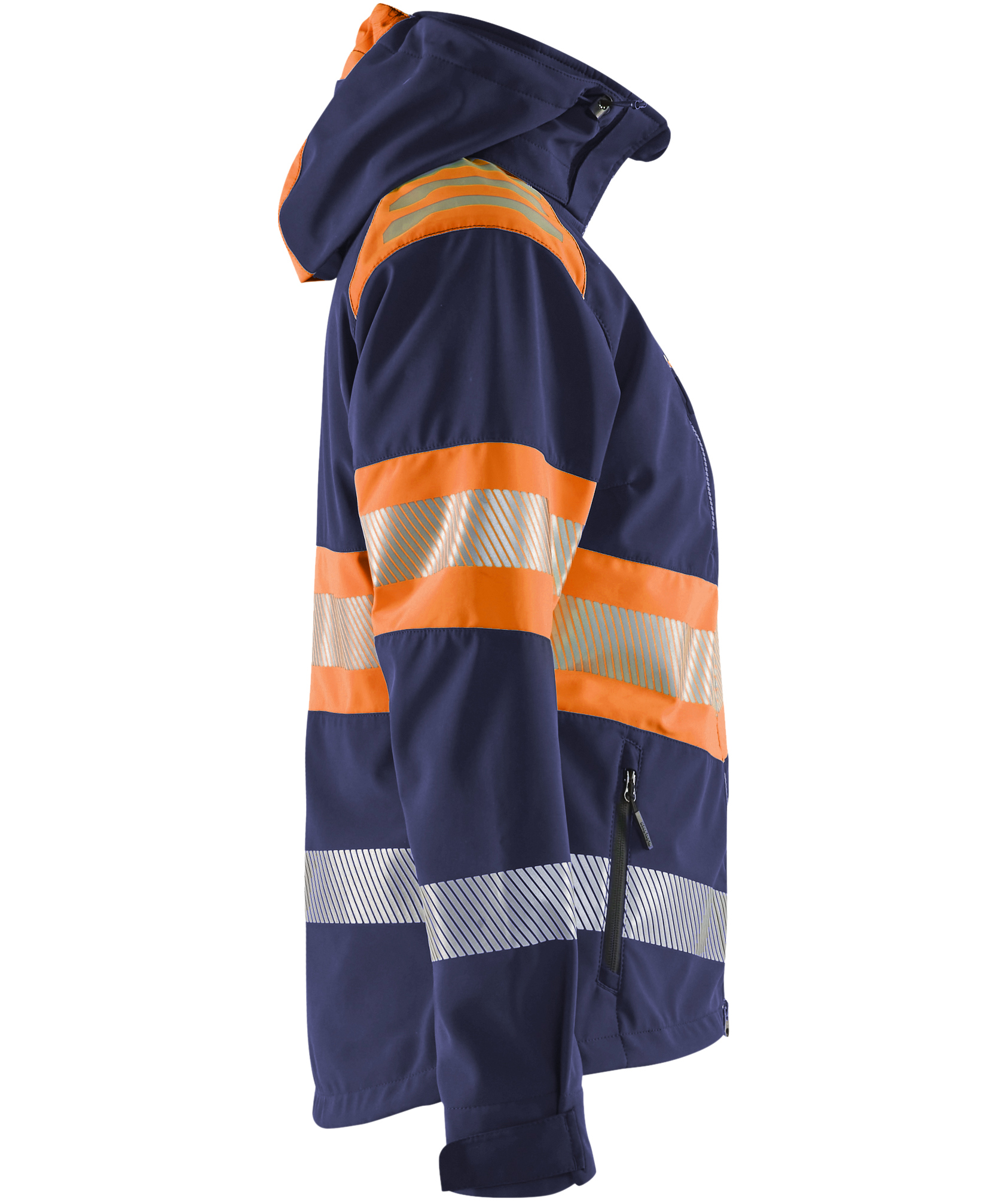 Bl&aring;kl&auml;der dame softshelljacka, Marinbl&aring;/Varselorange, large image number 3