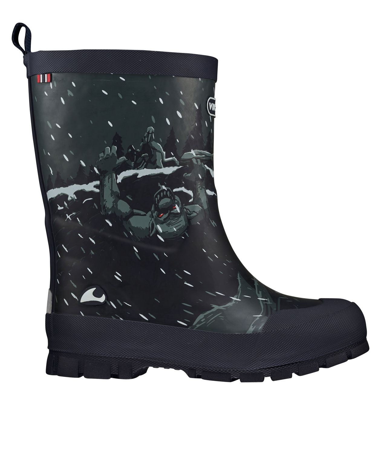 Viking Jolly Thermo Print rubber boots, Navy/Dark grey