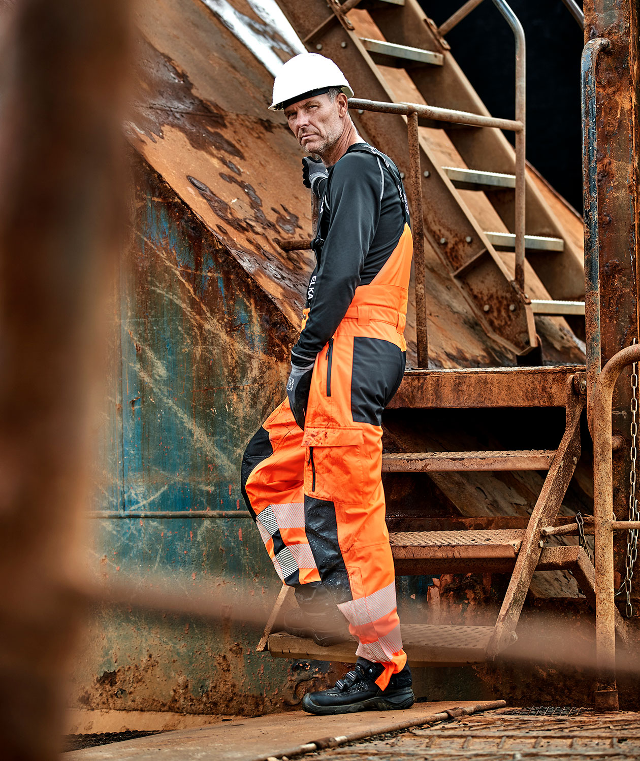 ELKA Visible Extreme skalbyxa full stretch, Varsel Orange/Svart, large image number 1