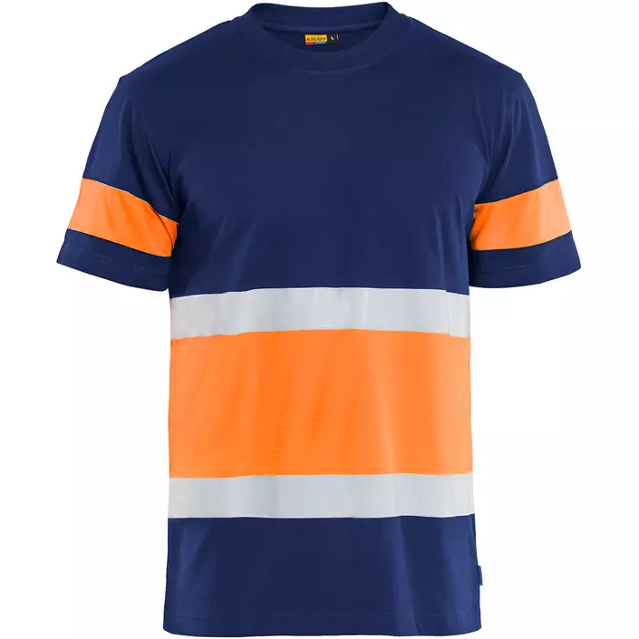 Blåkläder T-shirt, Marinblå/Varselorange, large image number 0