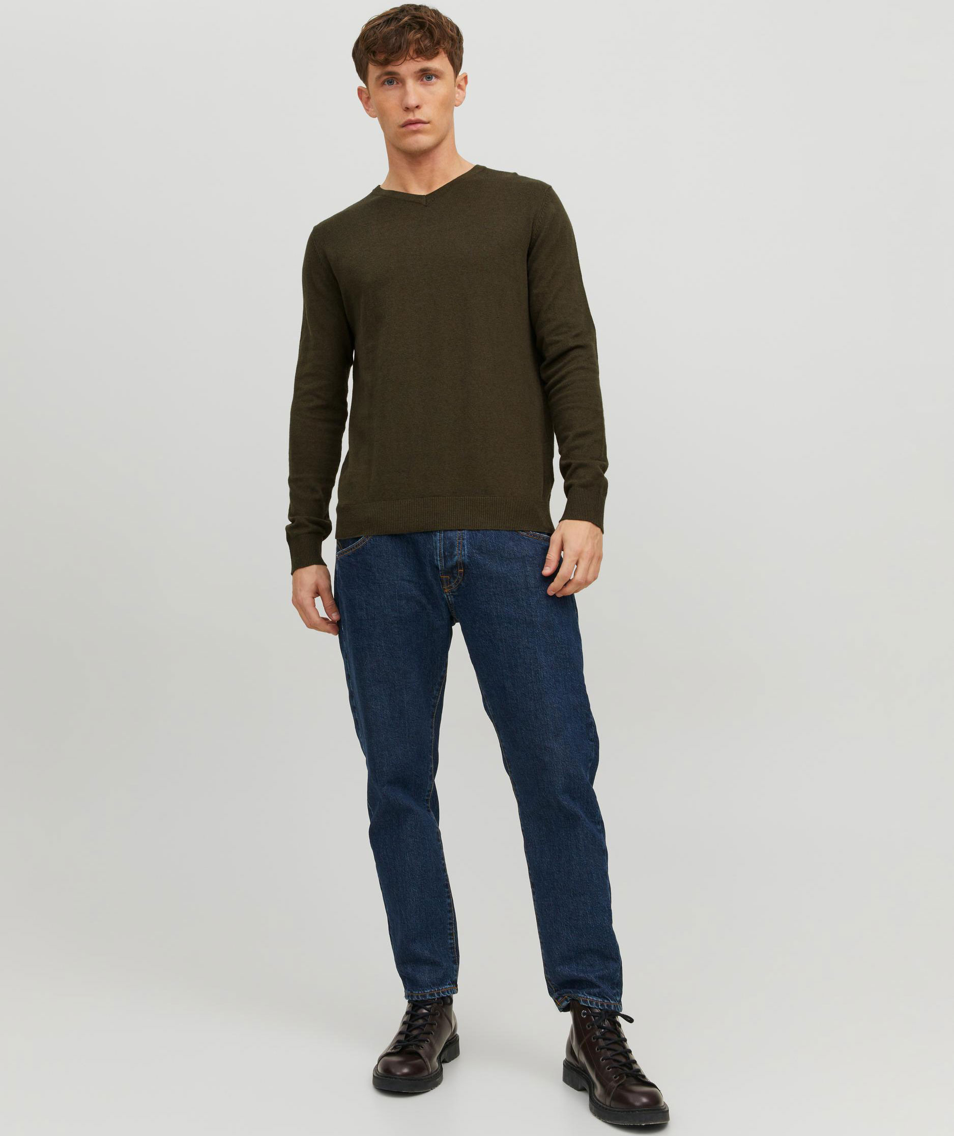Jack & Jones JJEEMIL striktr&oslash;je, Olive Night Melange, large image number 3