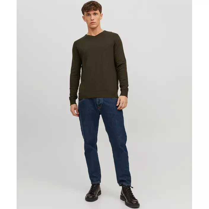 Jack & Jones JJEEMIL striktrøje, Olive Night Melange, large image number 3